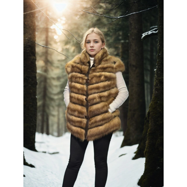 Kolsuz Hakiki Kürk - Kahve -