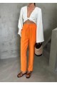 BEL LASTİK DETAYLI MODAL KUMAŞ PANTOLON - Orange