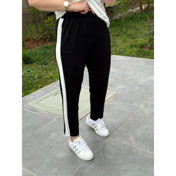 Kadın Modal Dokulu Kumaş Yanı şeritli Takım