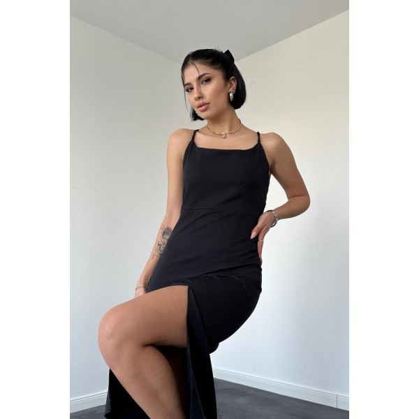 Siyah Sırt Dekolteli Elbise