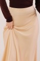 Çan Kesim Midi Krem Saten Etek