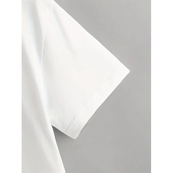 Erkek Kısa Kollu Bisiklet Yaka Baskılı Süprem Tişört