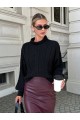 Uzun Kollu Yarı Balıkçı Yaka Triko Bluz