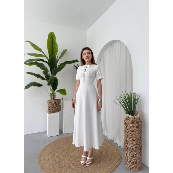 Wera Taşlı Fiyonk Detaylı Elbise