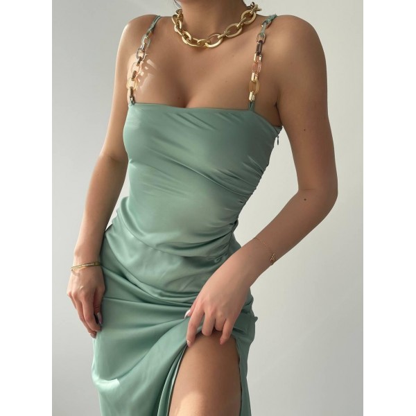 Oxpo Yırtmaç Detaylı Elbise