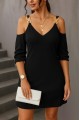 Kadın Uzun Kollu Askı Detay Iki Iplik Mini Boy Elbise