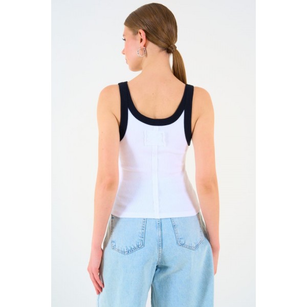 İki Renkli Atlet - Beyaz-Siyah