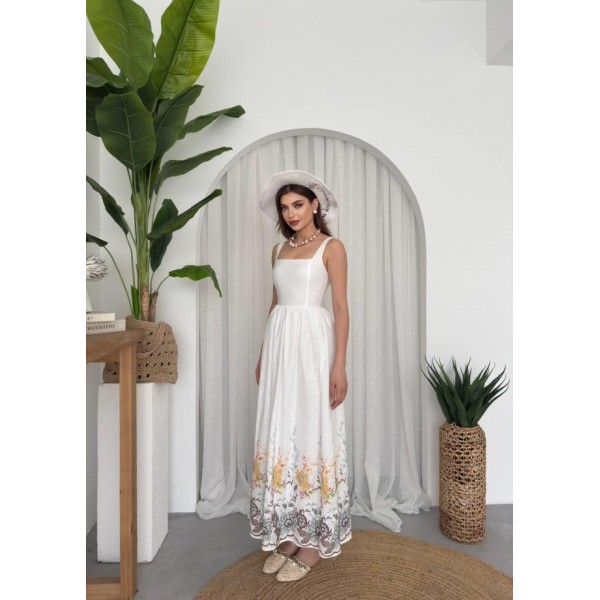 Mazi Çiçek Desenli Elbise