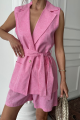 KETEN YELEK - ŞORT TAKIM - Pembe
