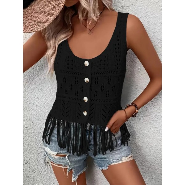 Kadın Askılı Yuvarlak Yaka önden Düğmelipüsküllü Triko Bluz