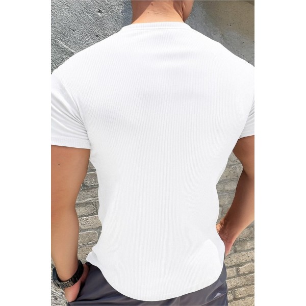 Erkek Kısa Kollu Bisiklet Yaka Burgu Tişört