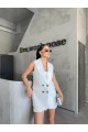 KETEN YELEK - ŞORT TAKIM - Beyaz