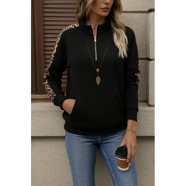 Kadın Uzun Kollu Balıkçı Yaka önden Fermuarlı Polar Bluz