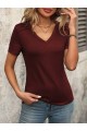 Kadın Kollu V Yakalı Omuzlarda çizgi Detaylı Viskon Bluz