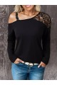 Kadın Tek Omuzu Açık Askılı Dantelli Viskon Bluz
