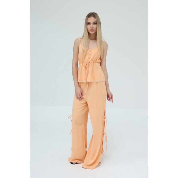 Fiyonklu Bluz Takım - Kavuniçi