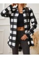 Kadın Uzun Kollu Ekoseli önden Düğmeli Dokuma Uzun Gömlek