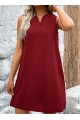 Kadın Askılı V Yakalı Geniş Kesim Detaylı Kısa Janjan Krep Elbise