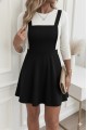 Kadın Askılı Sırttan çapraz Detaylı Kısa Kiloş Kadife Mini Elbise