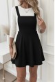 Kadın Askılı Sırttan çapraz Detaylı Kısa Kiloş Kadife Mini Elbise