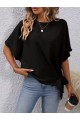 Kadın Kısa Kollu Bisiklet Yaka Yandan Bağcıklı Aerobin Bluz