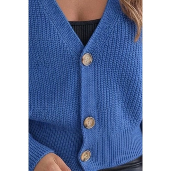 Düğme Detay Triko Bluz