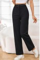 Kadın Yüksek Bel Paçaya Doğru Genişleyen Ithal Krep Pantolon