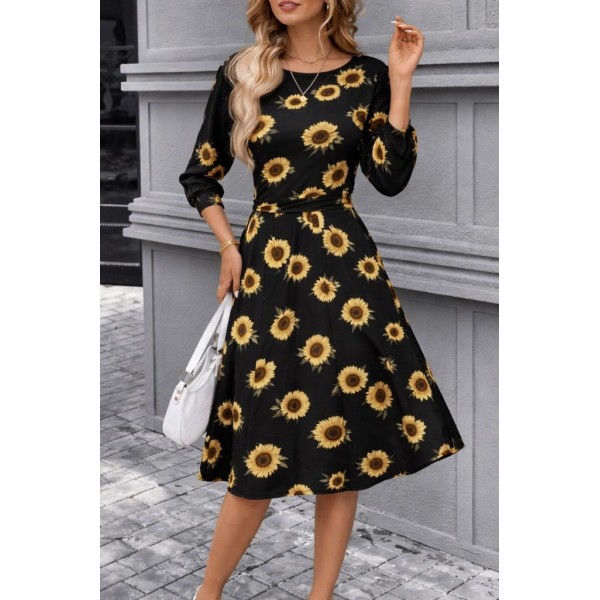 Kadın Fakir Kol Bisiklet Yaka Midi Mikro Elbise