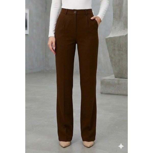 Kadın Yüksel Bel Full Likralı Palazzo Pantolon