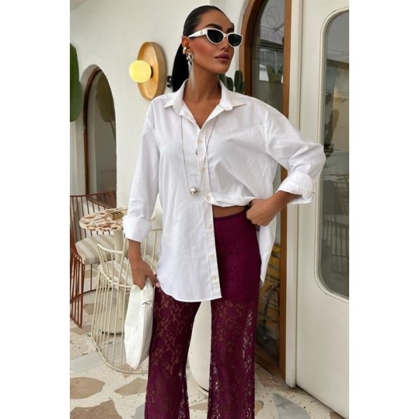 İçi Astarlı Dantel Pantolon 0081