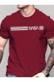 Erkek Kısa Kollu Nasa Baskı Basic Erkek T-shirt