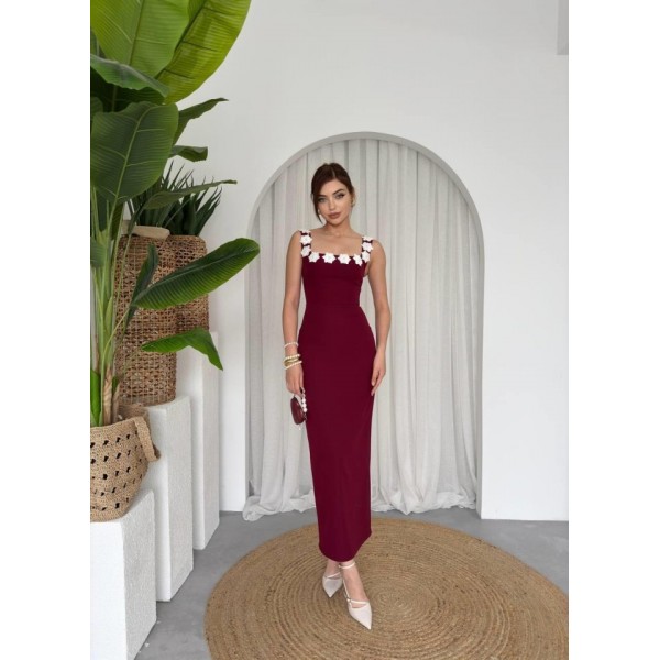 Mıng Çiçek Detaylı Elbise