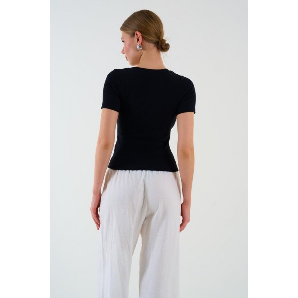 Kısa Kollu T-shirt - Siyah