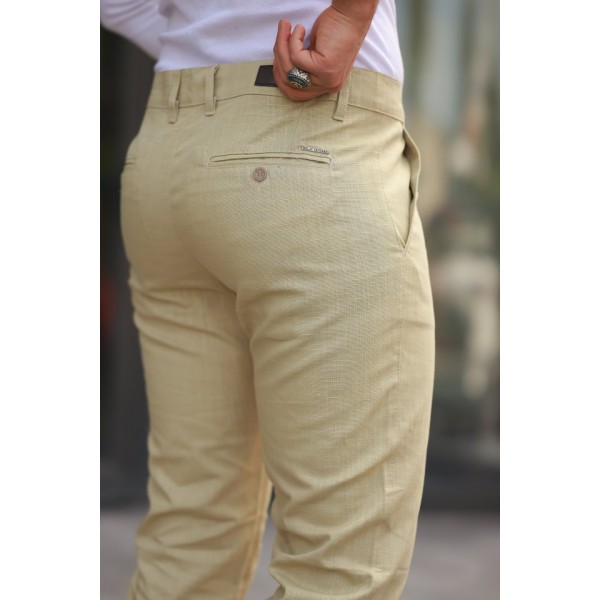 Erkek Rahat Keten Pantolon