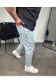Erkek Buz Mavi Yırtık Detaylı Boyfriend Kalıp Jeans