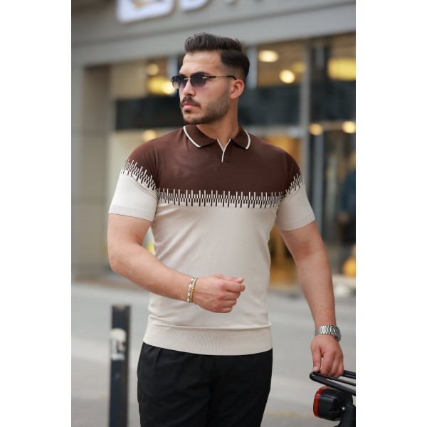 Erkek Hemşire Yaka çift Renk Kısa Kollu Tişört