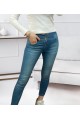 Yüksek Bel Likralı Jean Pantolon 90 Cm