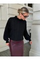 Uzun Kollu Yarı Balıkçı Yaka Triko Bluz