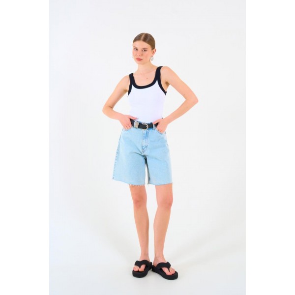 İki Renkli Atlet - Beyaz-Siyah