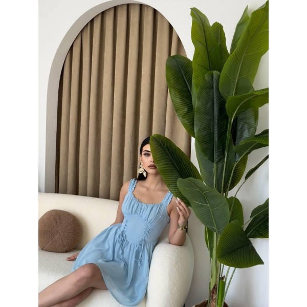 Aria Büzgü Askılı Elbise