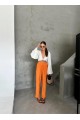 BEL LASTİK DETAYLI MODAL KUMAŞ PANTOLON - Orange