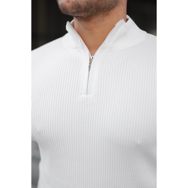 Erkek Balıkçı Zip Yaka Uzun Kollu Triko