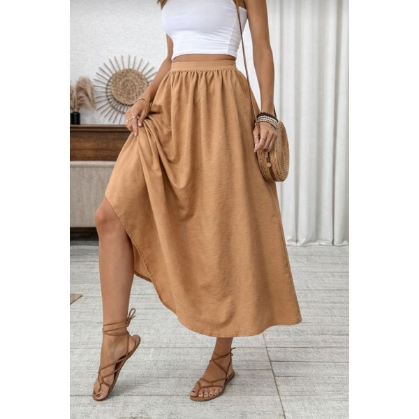 Kadın Beli Lastikli Paraşüt Kumaş Etek