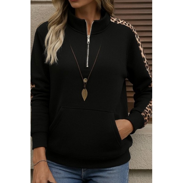 Kadın Uzun Kollu Balıkçı Yaka önden Fermuarlı Polar Bluz