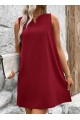 Kadın Askılı V Yakalı Geniş Kesim Detaylı Kısa Janjan Krep Elbise