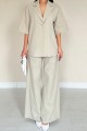 Bej Önü Tek Düğmeli Ceket Pantolon Takım