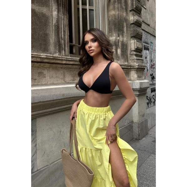 Audrey Fıfrlı Yırtmaç Detay Etek 4037