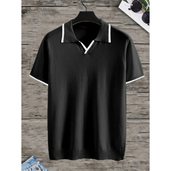 Erkek Kısa Kollu Yakalı Triko Tişört