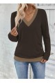 Kadın Uzun Kollu V Yakalı Yandan Düğmeli Yün Viskon Bluz