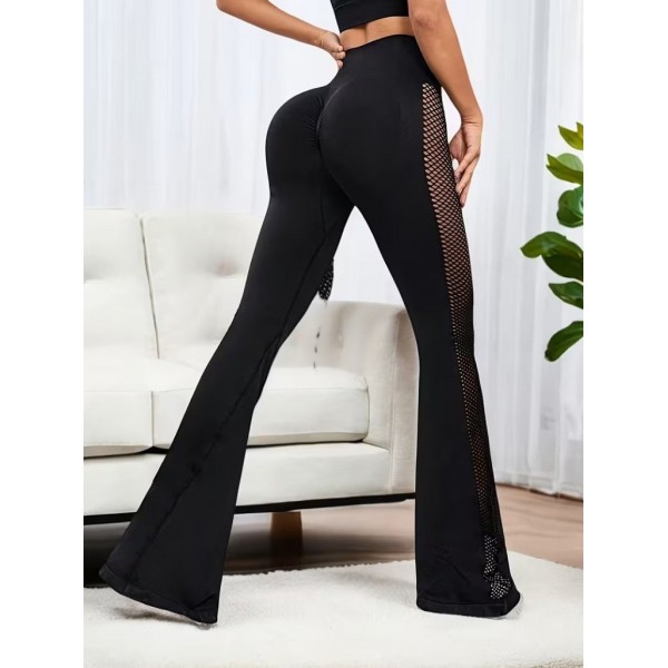 Kadın Yüksek Bel Yandan File Görünümlü Dalgıç Tayt